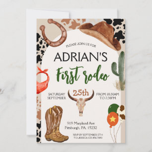 Invitation Cowboy Anniversaire 1er Rodéo Anniversaire