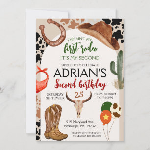 Invitation Cowboy Anniversaire 2e Rodéo Anniversaire
