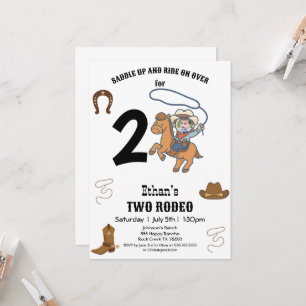 Invitation CowBoy Anniversaire Rodeo Party