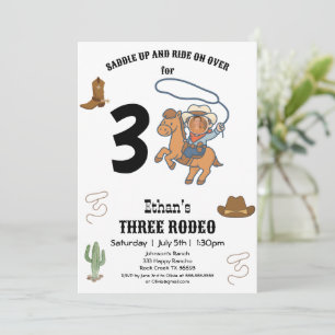 Invitation CowBoy Anniversaire Rodeo Party