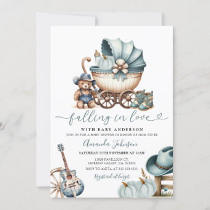 Invitation Cowboy Carriage Citrouille Chute en Baby shower d'