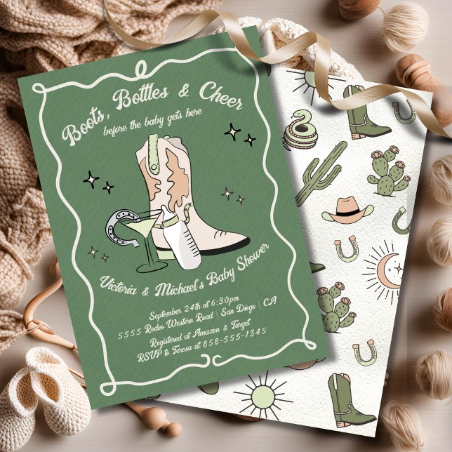 Invitation Cowboy Cocktails bouteilles Baby shower (Créateur téléchargé)