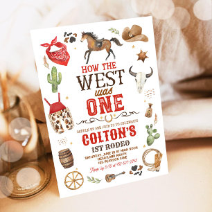 Invitation Cowboy Comment l'Ouest a été un 1er Rodéo Annivers
