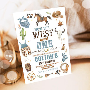 Invitation Cowboy Comment l'Ouest a été un 1er Rodéo Annivers
