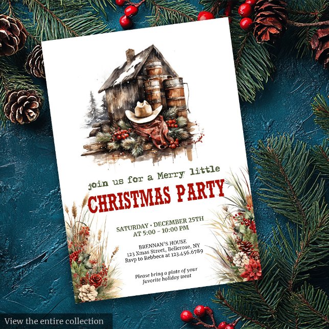 Invitation Cowboy country Christmas party printable card (Cowboy country Christmas party printable card

)