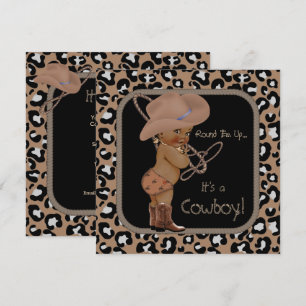 Invitation Cowboy Country Western Baby shower ethnique