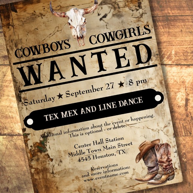 Invitation Cowboy cowgirl (Créateur téléchargé)