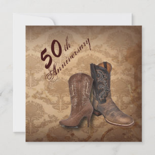 Invitation Cowboy de pays occidental 50e anniversaire de mari