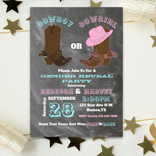 Invitation cowboy occidental ou cowgirl genre révéler la fête