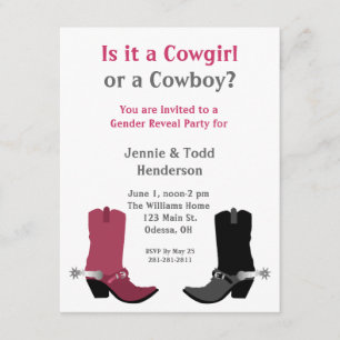 Invitation Cowboy ou cow-girl ? Le genre indiquent