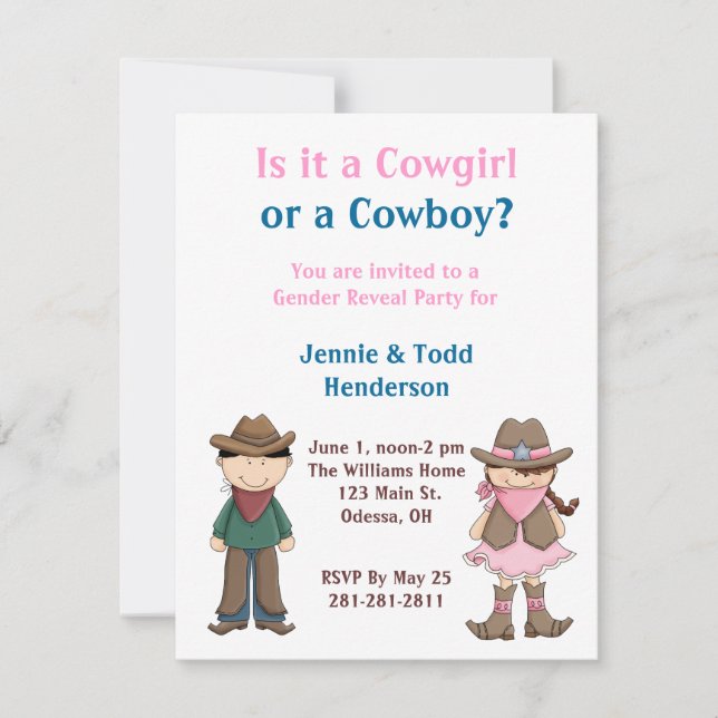 Invitation Cowboy ou Cowgirl ?Invitation de la Fête de la Rév (Devant)