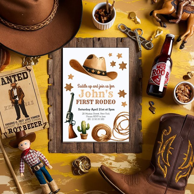 Invitation Cowboy Premier Rodéo 1er Anniversaire (Créateur téléchargé)