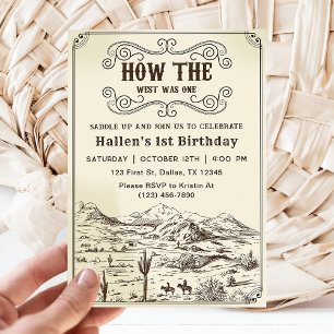 Invitation Cowboy Rodeo 1er Anniversaire Comment l'Occident é
