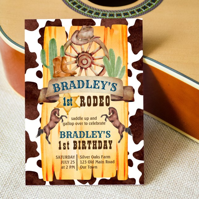 Invitation Cowboy rodéo chevaux fête d'anniversaire de l'Oues (Créateur téléchargé)