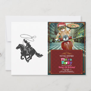 Invitation Cowboy sur buccking cheval courir avec lasso