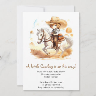 Invitation Cowboy Tales : Rustic Wild West Baby shower