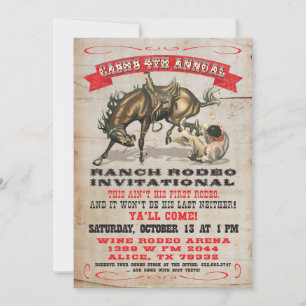 Invitation Cowboy Western Anniversaire Party pour Marion