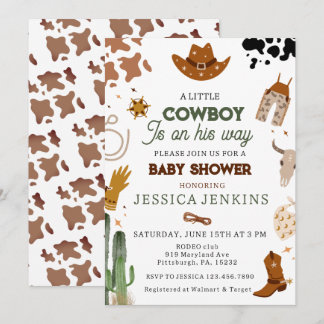 Invitation Cowboy Western Boy Baby shower
