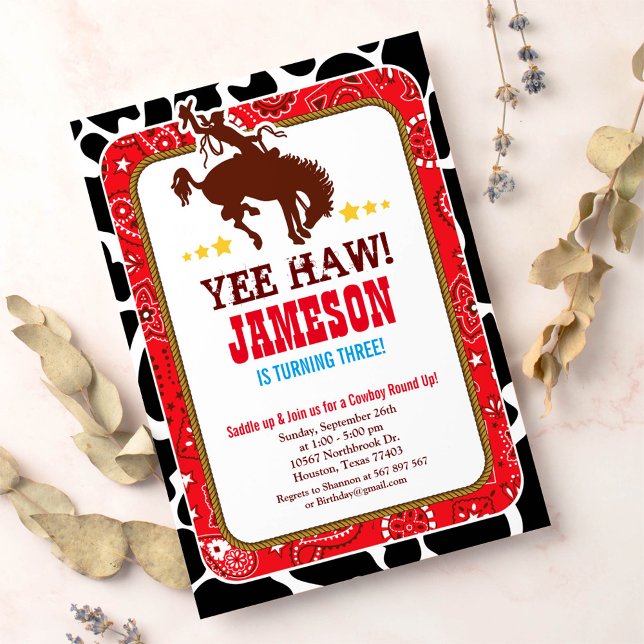 Invitation Cowboy Western Old West Anniversaire Fête Invitati (Créateur téléchargé)