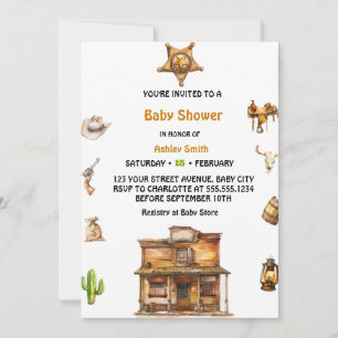 Invitation Cowboy Western Rodeo Baby shower