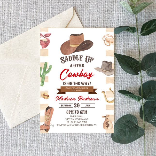 Invitation Cowboy Western Rodeo Wild West Baby shower (Créateur téléchargé)