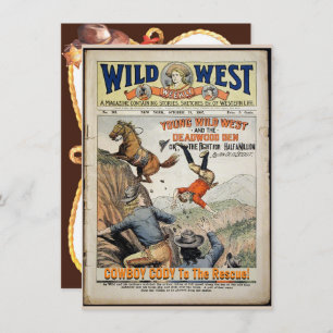Invitation Cowboy Wild West Ajouter Détails du garçon Anniver