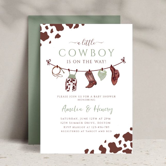 Invitation Cowboy Wild West Rodeo Baby shower occidental (Créateur téléchargé)