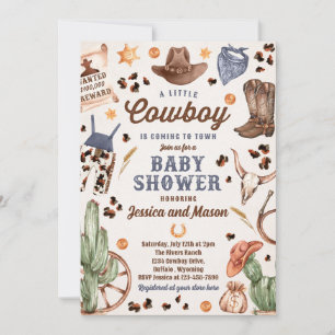 Invitation Cowboy Wild West Rodeo Ranch Baby shower garçon