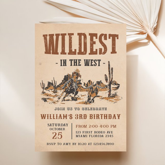 Invitation Cowboy WilLD Dans L'Ouest 3e anniversaire (Créateur téléchargé)