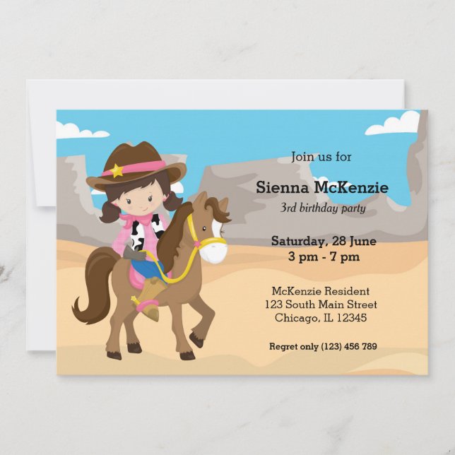 Invitation Cowgirl (Devant)