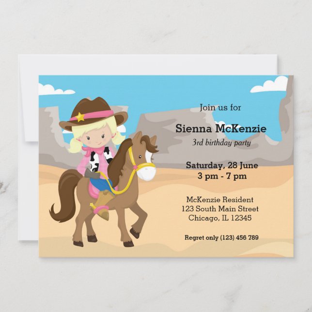 Invitation Cowgirl (Devant)