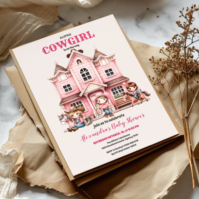 Invitation Cowgirl Country Baby shower (Créateur téléchargé)