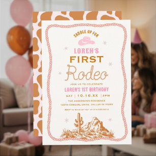Invitation Cowgirl de Rodéo Occidental 1er Anniversaire