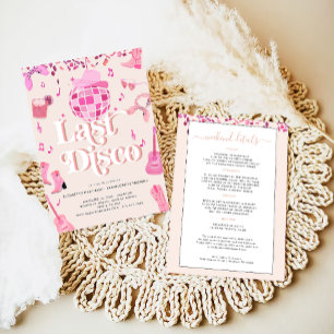 Invitation Cowgirl disco Nashville Rodeo rose   Enterrement d