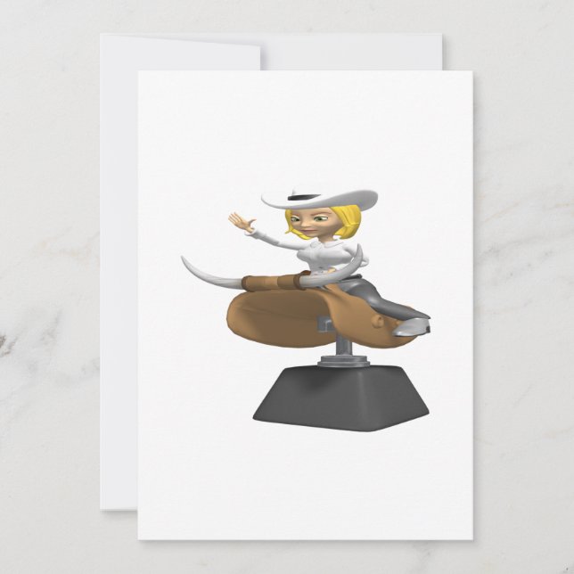 Invitation Cowgirl On Mechanical Bull (Devant)