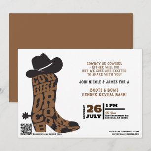 Invitation Cowgirl ou Cowboy ? Révélation du sexe Country Wes