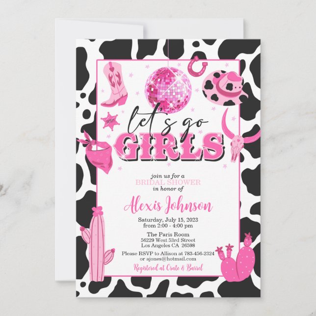 Invitation Cowgirl Western Bachelorette/Fête des mariées (Devant)