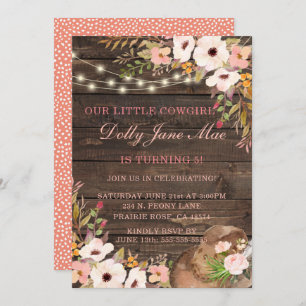 Invitation Cowgirl Western Boho Anniversaire