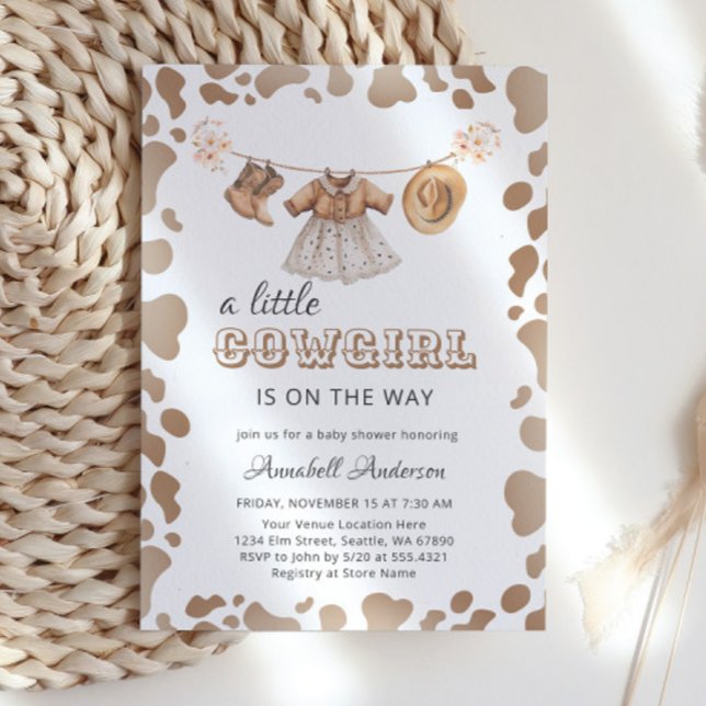 Invitation Cowgirl Western Casquette Bottes Baby shower vesti (Créateur téléchargé)