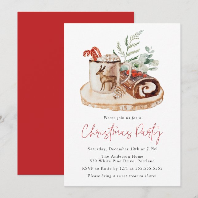 Invitation Cozy Christmas Sweet Treats Christmas Party (Devant / Derrière)