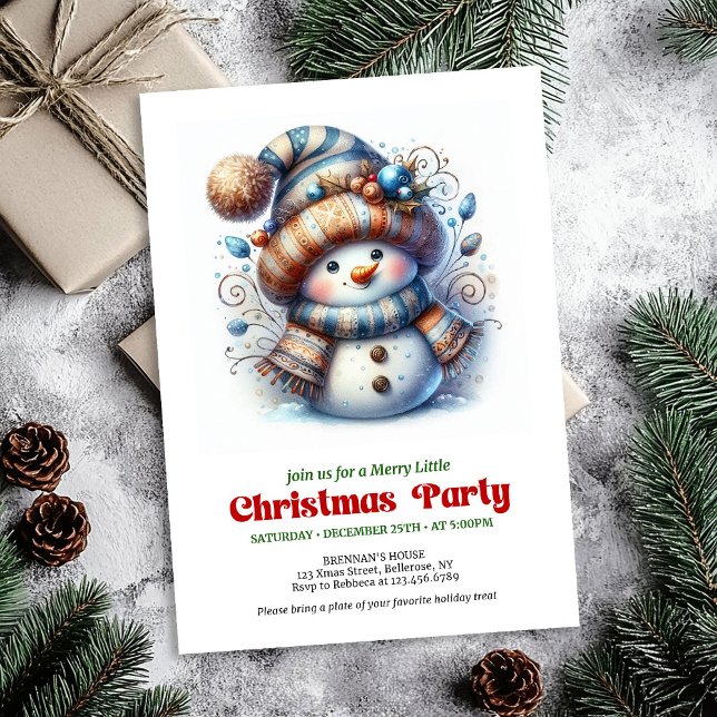 Invitation Cozy funny snowman holiday invite festive digital (Cozy funny snowman holiday invite festive digital

)