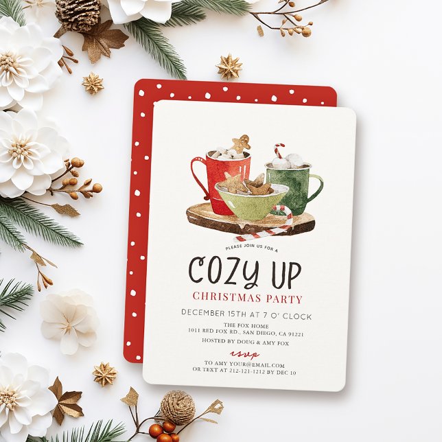 Invitation Cozy Up Cookies & Cocoa Christmas Holiday Party (Créateur téléchargé)
