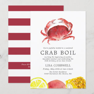 Invitation Crabe Crimelle 50e anniversaire Crabe bouillie