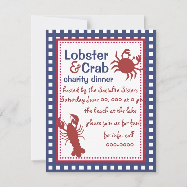 Invitation Crabe et homard ! (Devant)