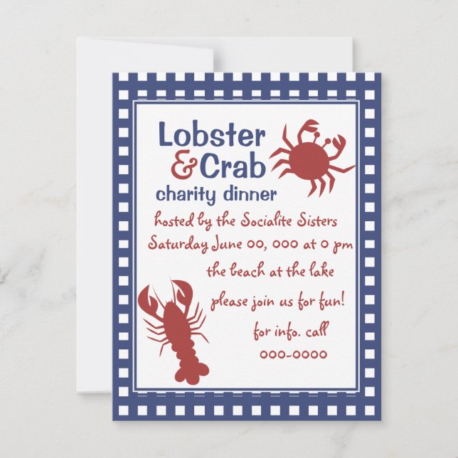 Invitation Crabe et homard ! (Devant)