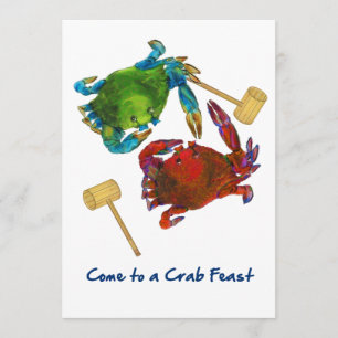Invitation Crabes du Maryland avant et après festin de crabe