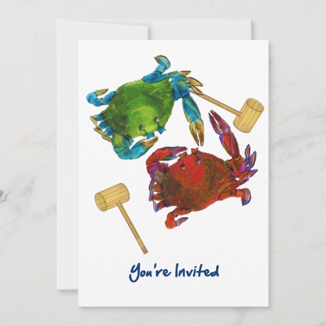 Invitation Crabes du Maryland avant et après que vous soyez (Devant)
