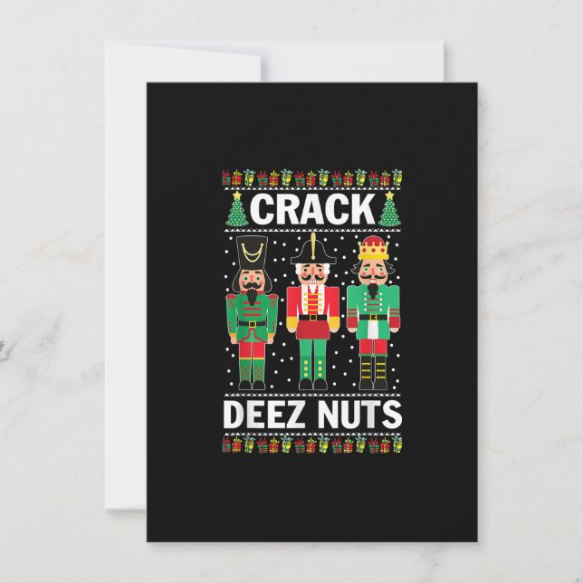 Invitation Crack Deez Nuts Drôle Noël (Devant)