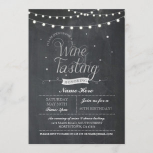 Invitation Craie de fête d'anniversaire d'échantillon de vin