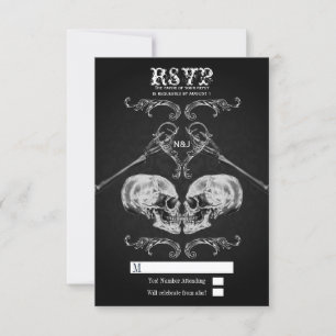 Invitation Crâne amoureux Crânes gothiques Vintages Mariage R